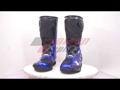 Blue moto Boots