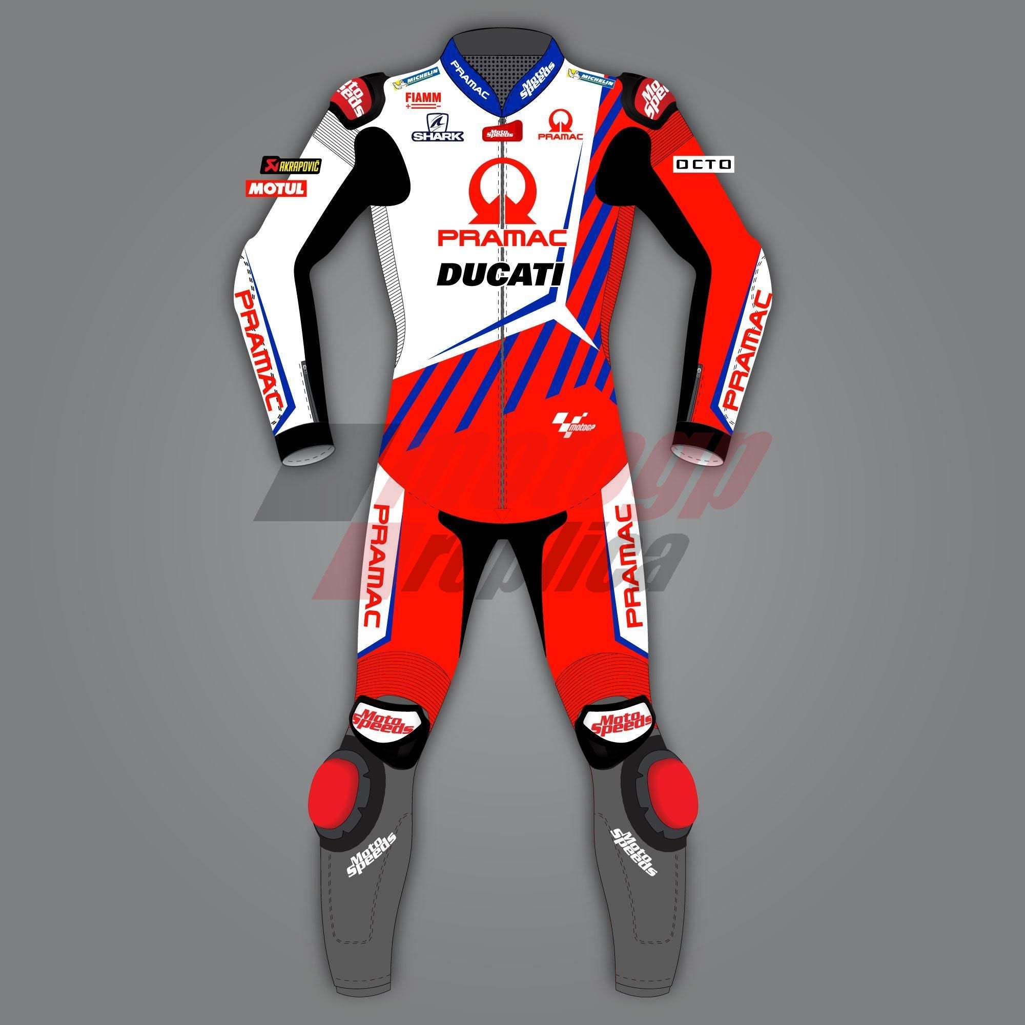 Jorge Martin Motorcycle Full Suit Ducati Pramac 2021