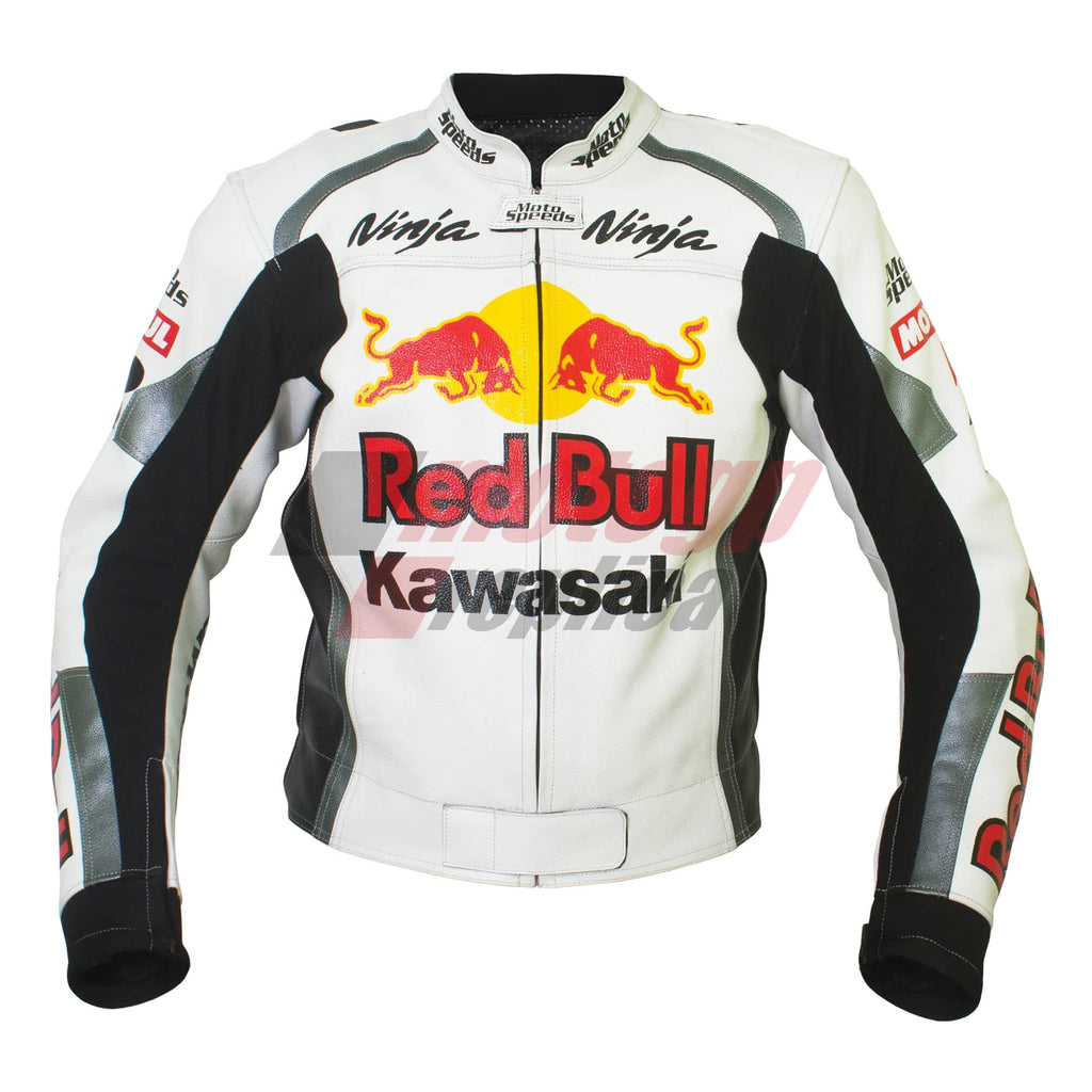 Kawasaki Ninja Red Bull Motorcycle Leather Jacket