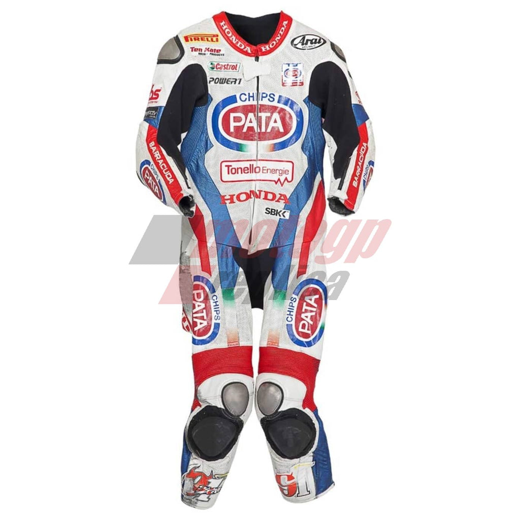 Leon Haslam Honda Leather Motorbike Suit WSBK 2014