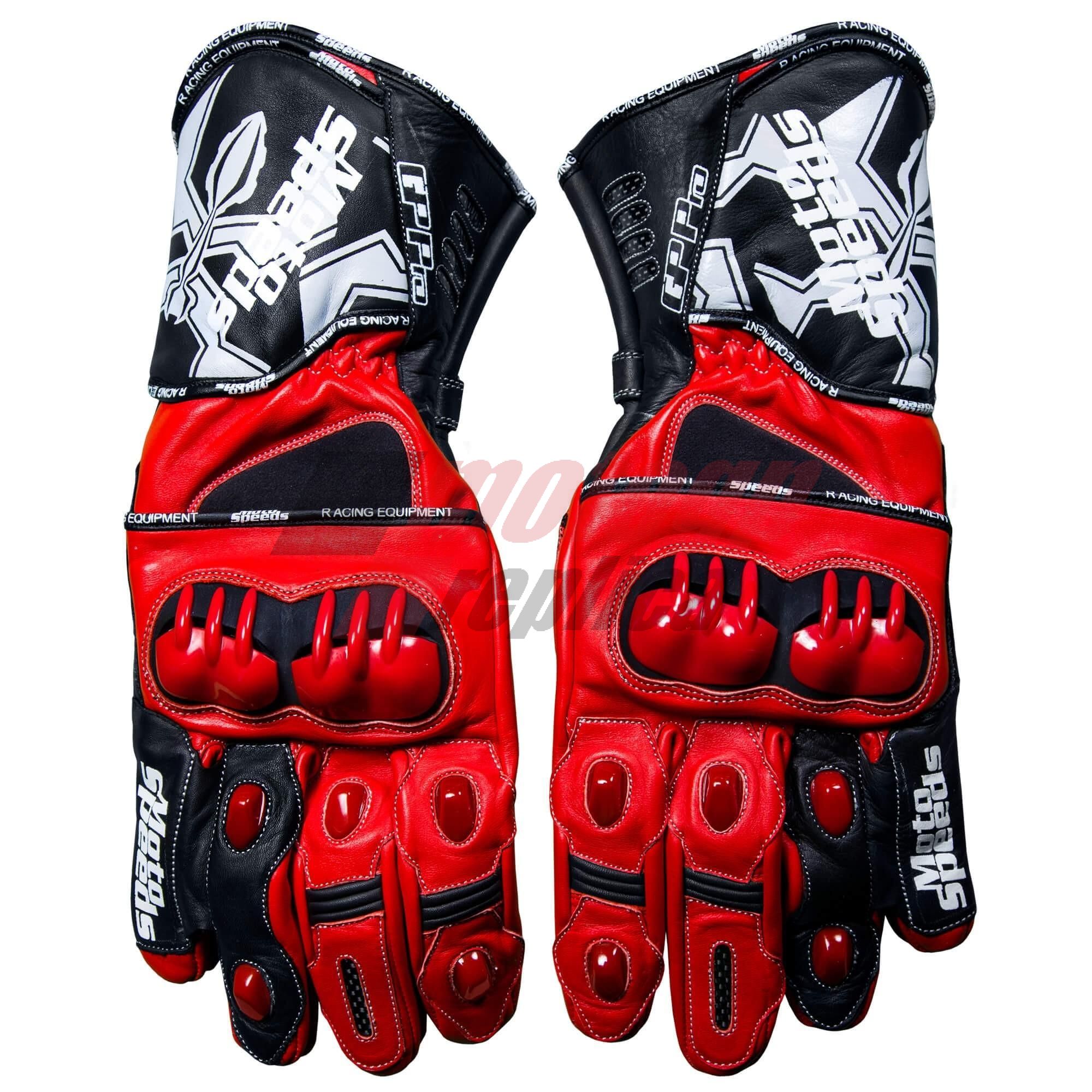 Red and Black Leather Gloves