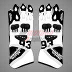 Marc Marquez Black and White Motorcycle Gloves British GP 24