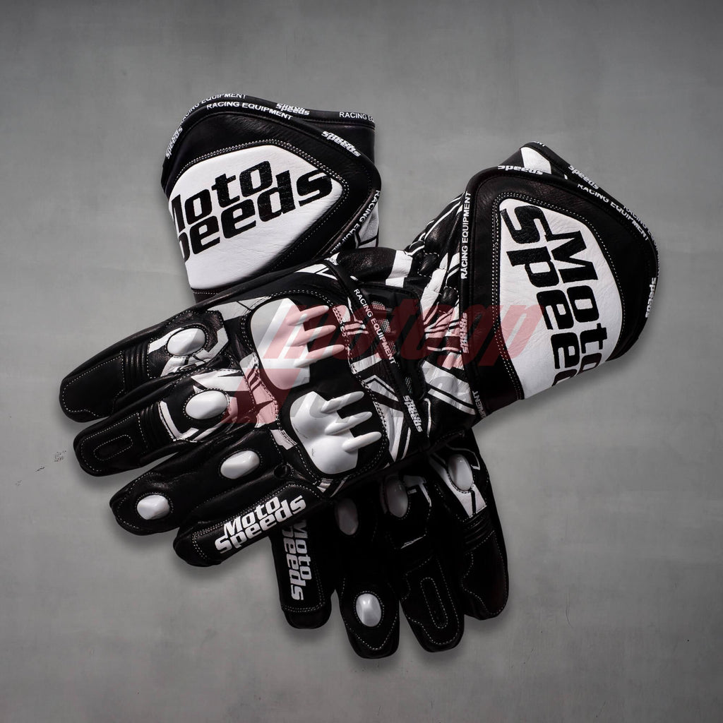 Marc Marquez White and Black Motorcycle Gloves MotoGP 2023