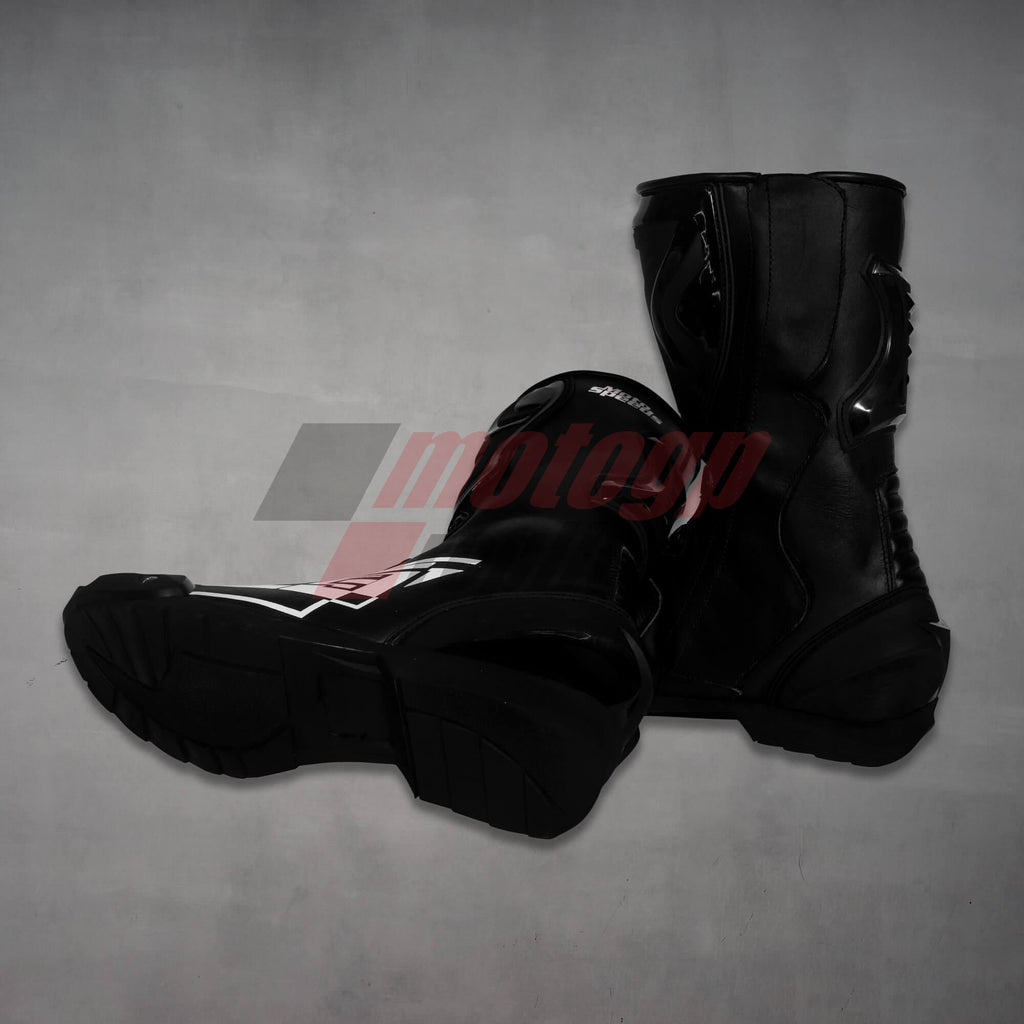 Black Leather Biker Boots