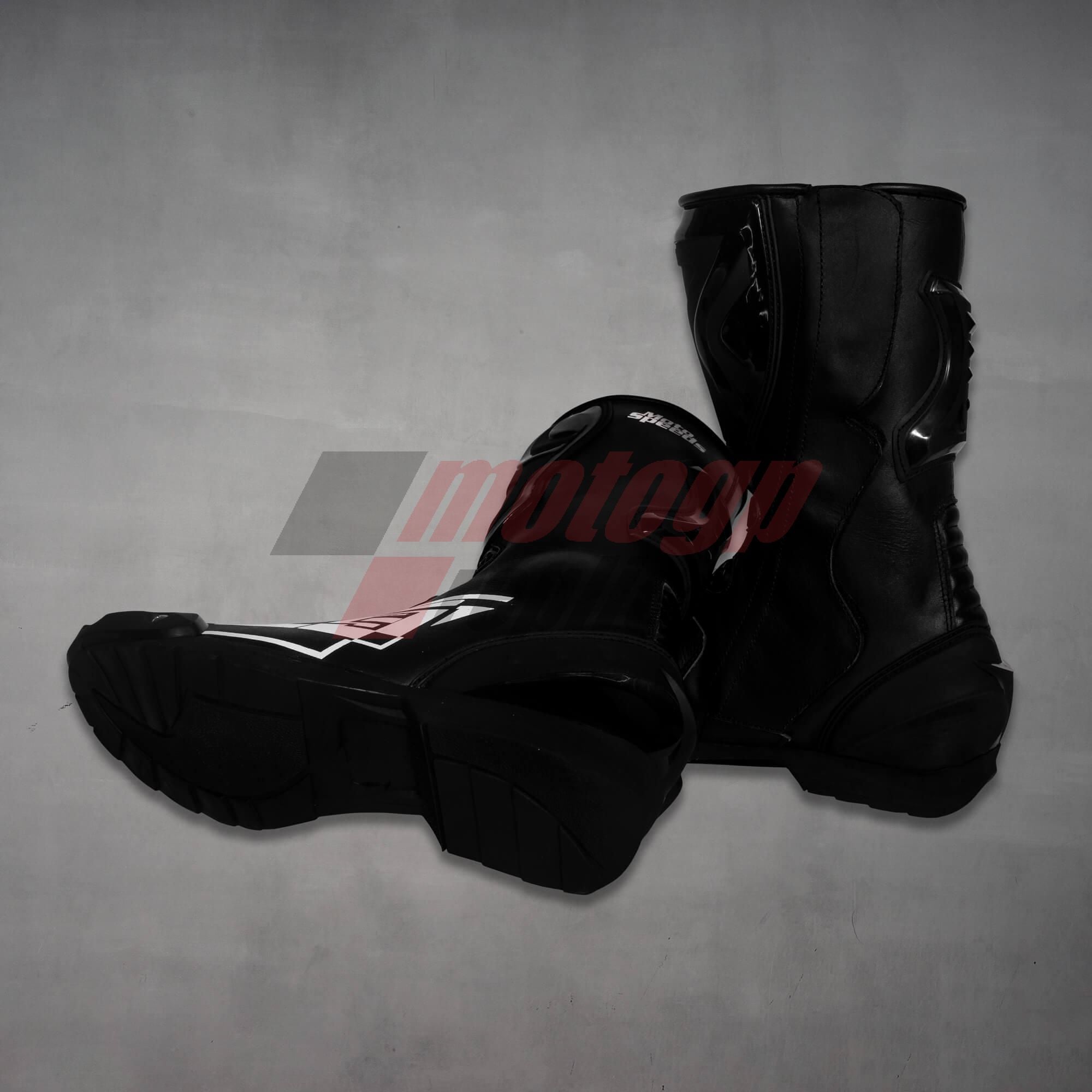 Black Leather Biker Boots