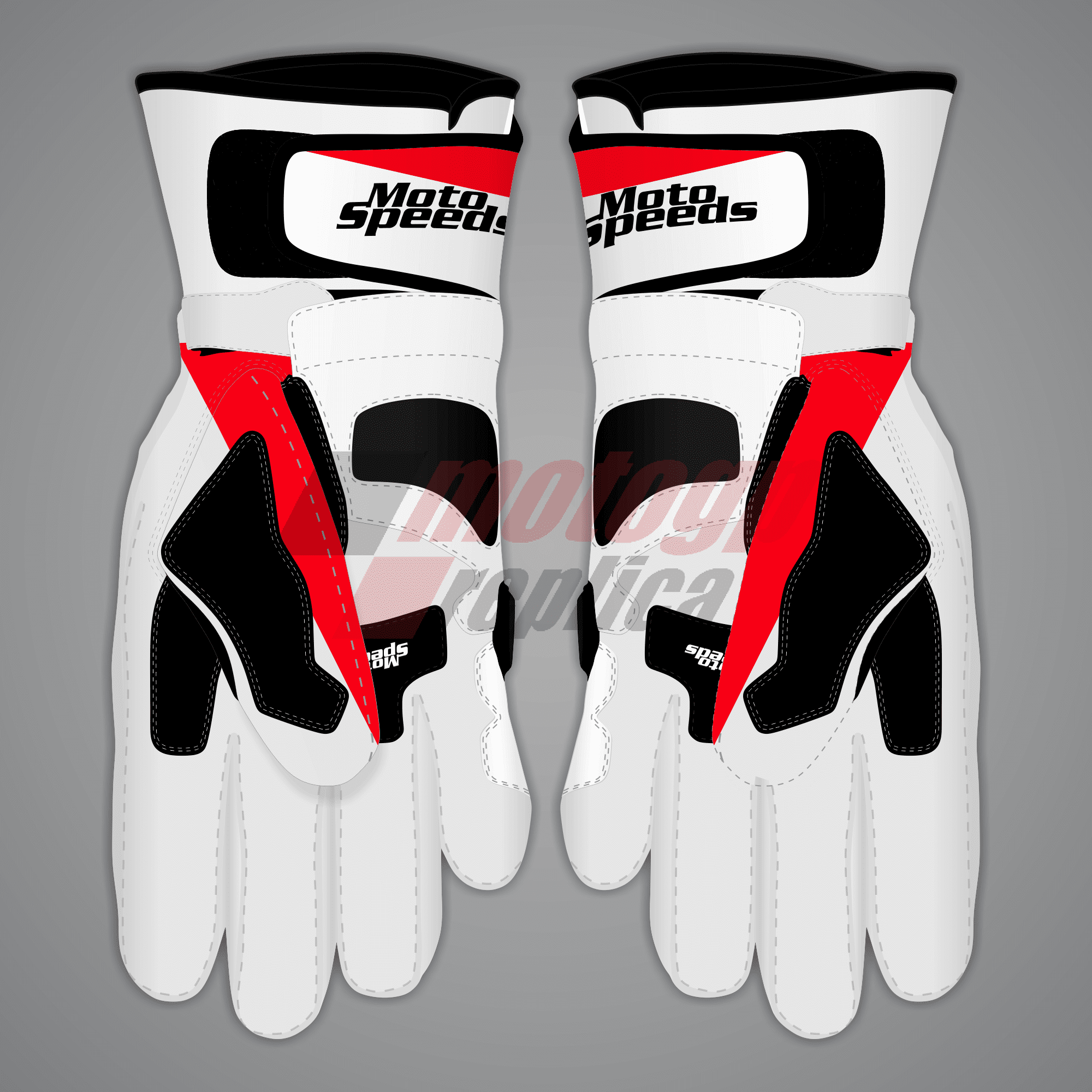 White And Red Gloves