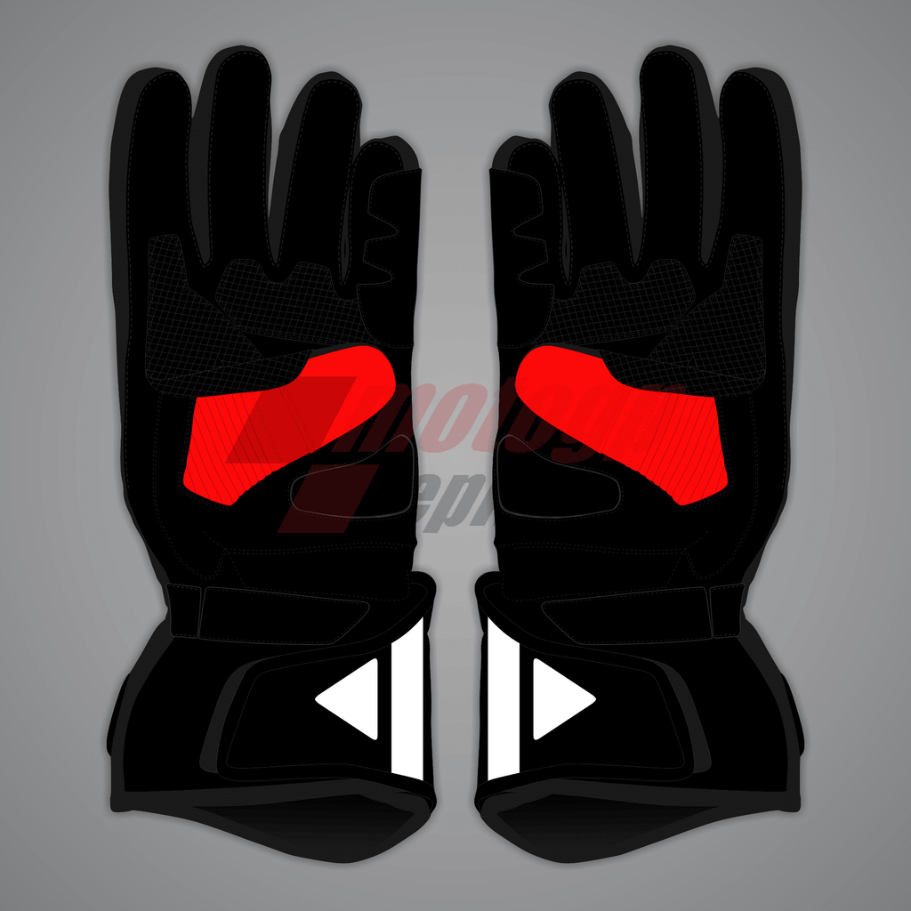 Black Red Motorcycle Gloves