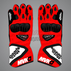 Maverick Vinales Black Red Motorcycle Gloves MotoGP 2024