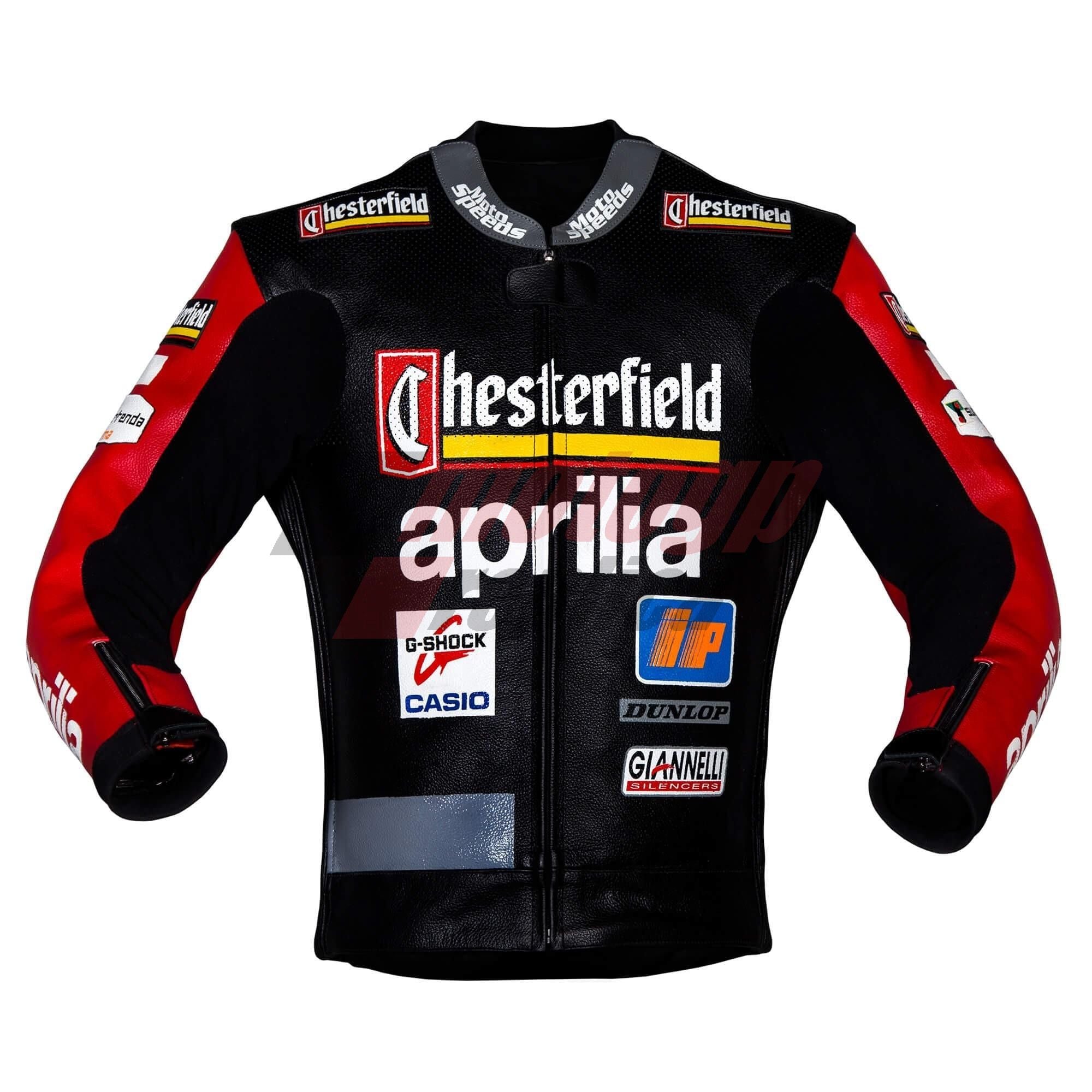 Max Biaggi Aprilia GP 1995 Racing Leather Jacket