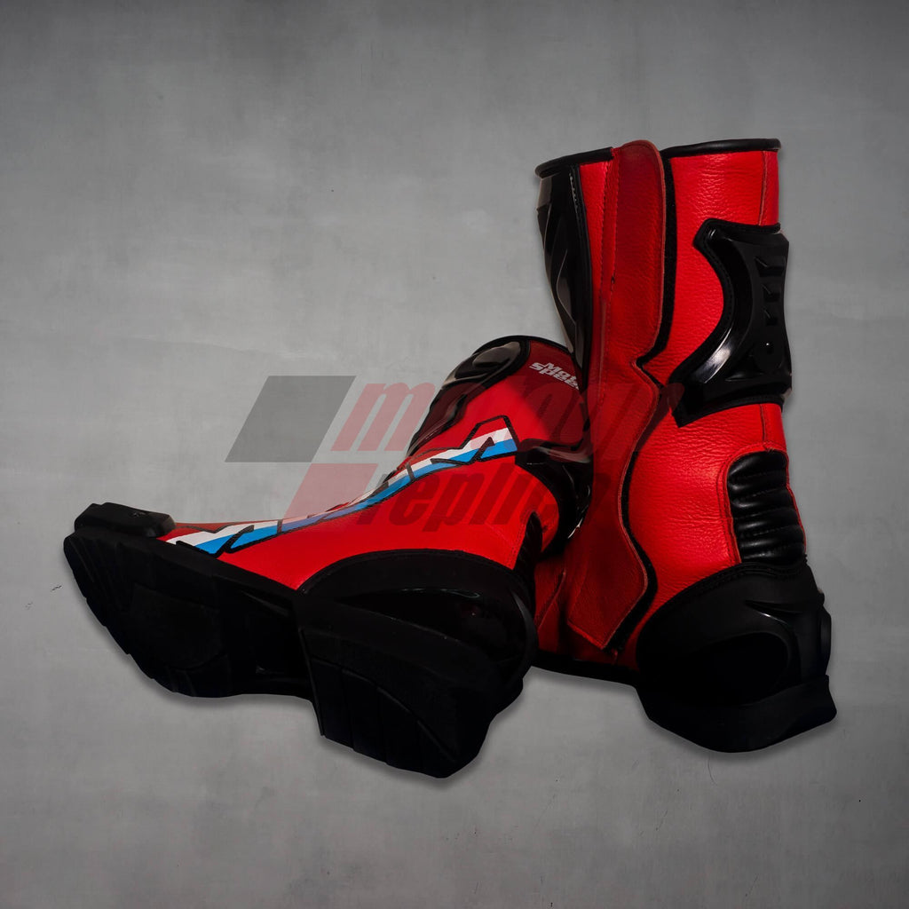 Red Moto Boots