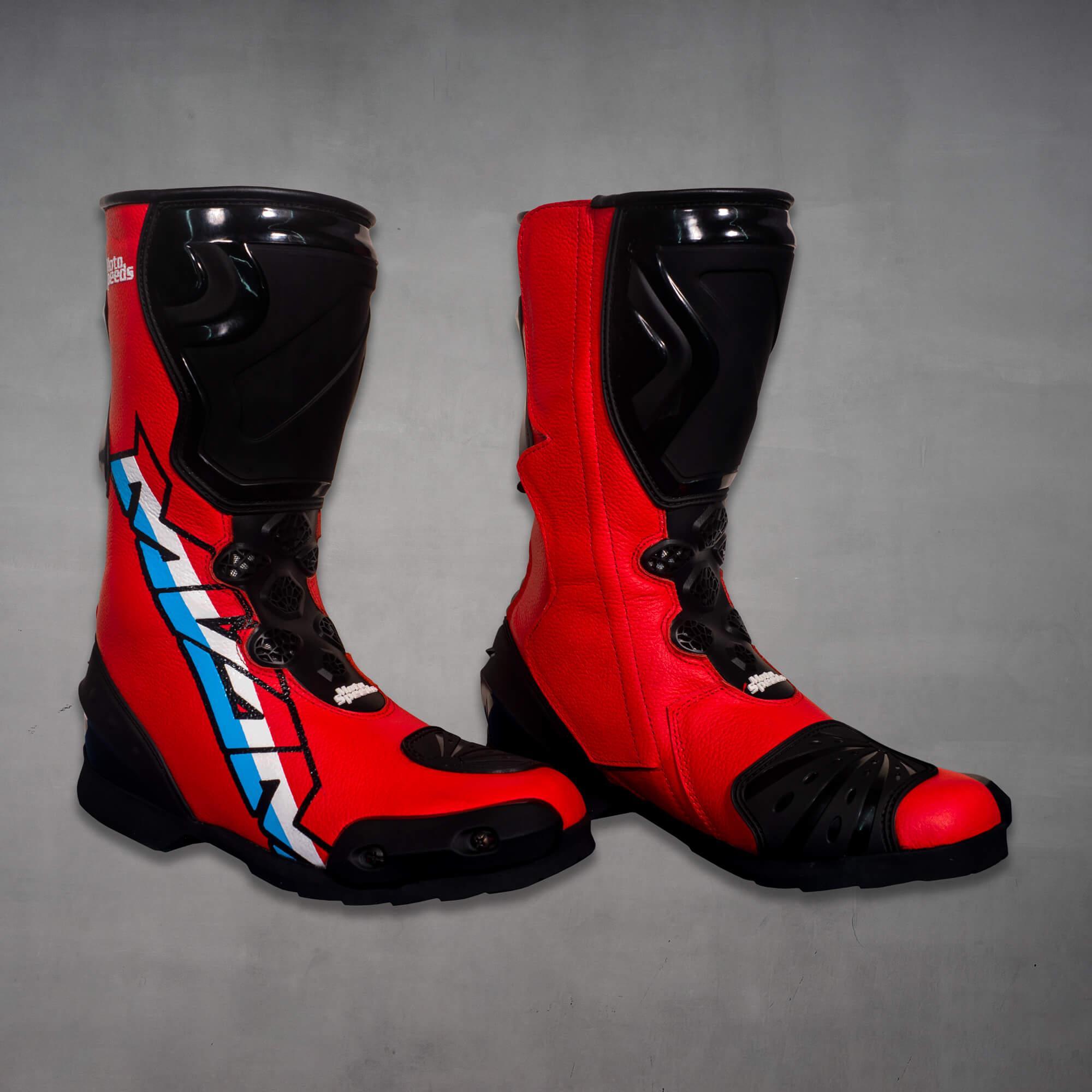 Michael Van Der Mark Red Moto Boots WSBK 2023