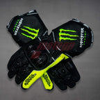 Monster Motorbike Leather Race Gloves