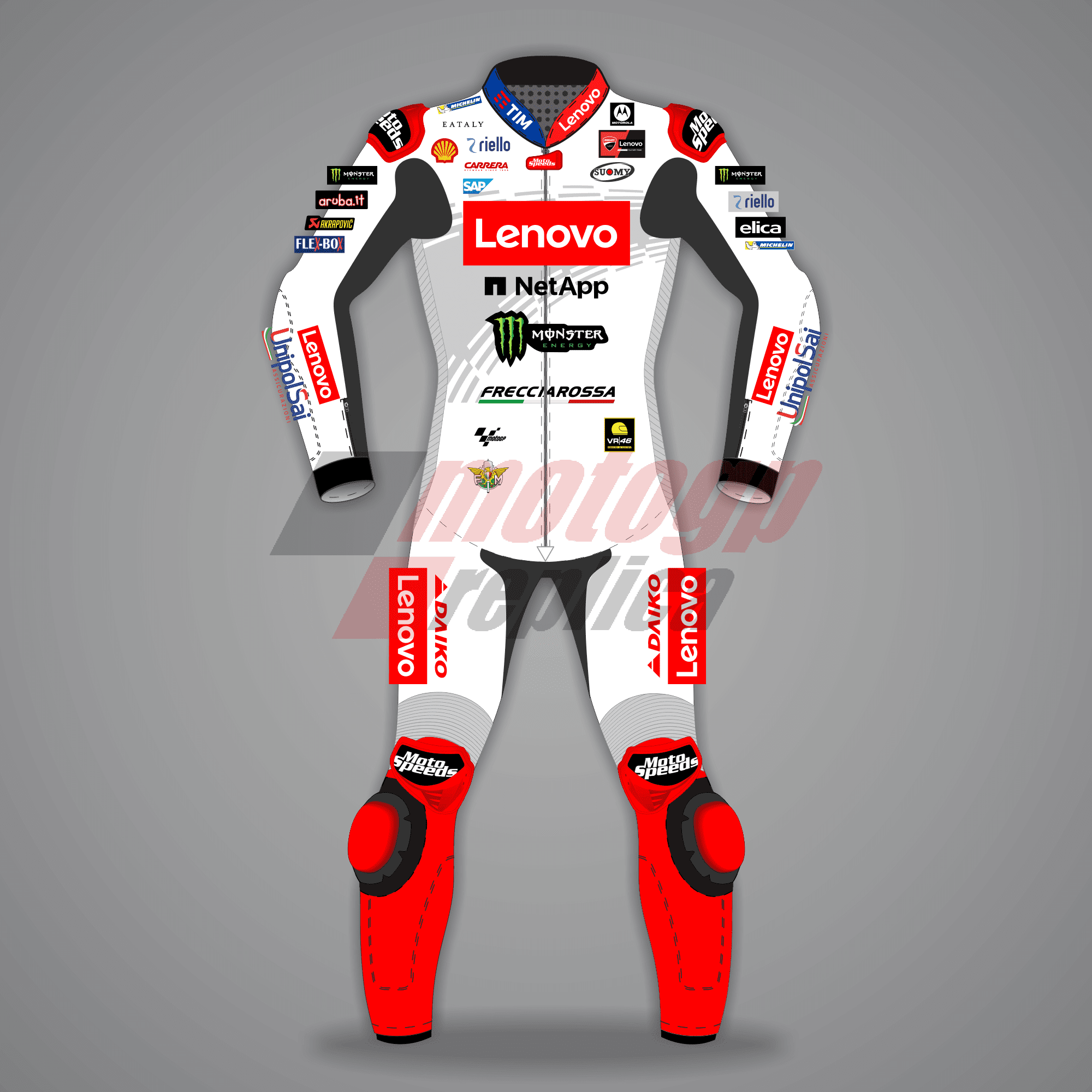 Francesco Bagnaia Motorcycle Suit White Winter Test 2024