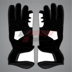 Black and white motorcycle gloves