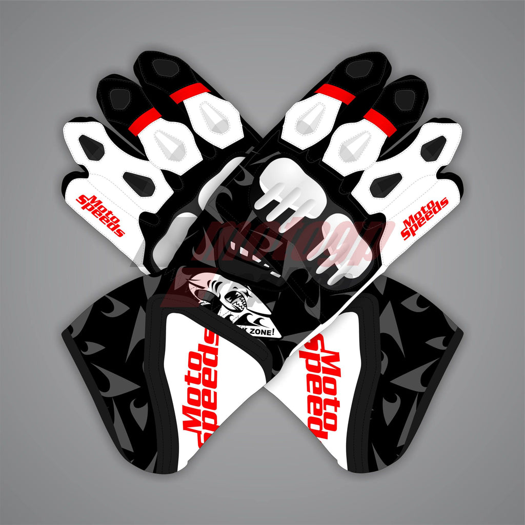 Pedro Acosta Black and White Moto Gloves MotoGP 2025