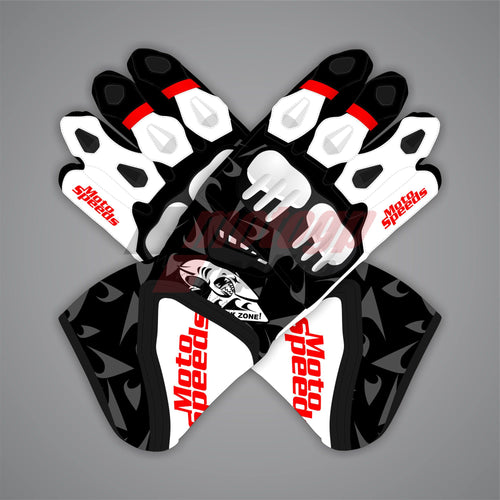 Pedro Acosta Black and White Moto Gloves MotoGP 2025