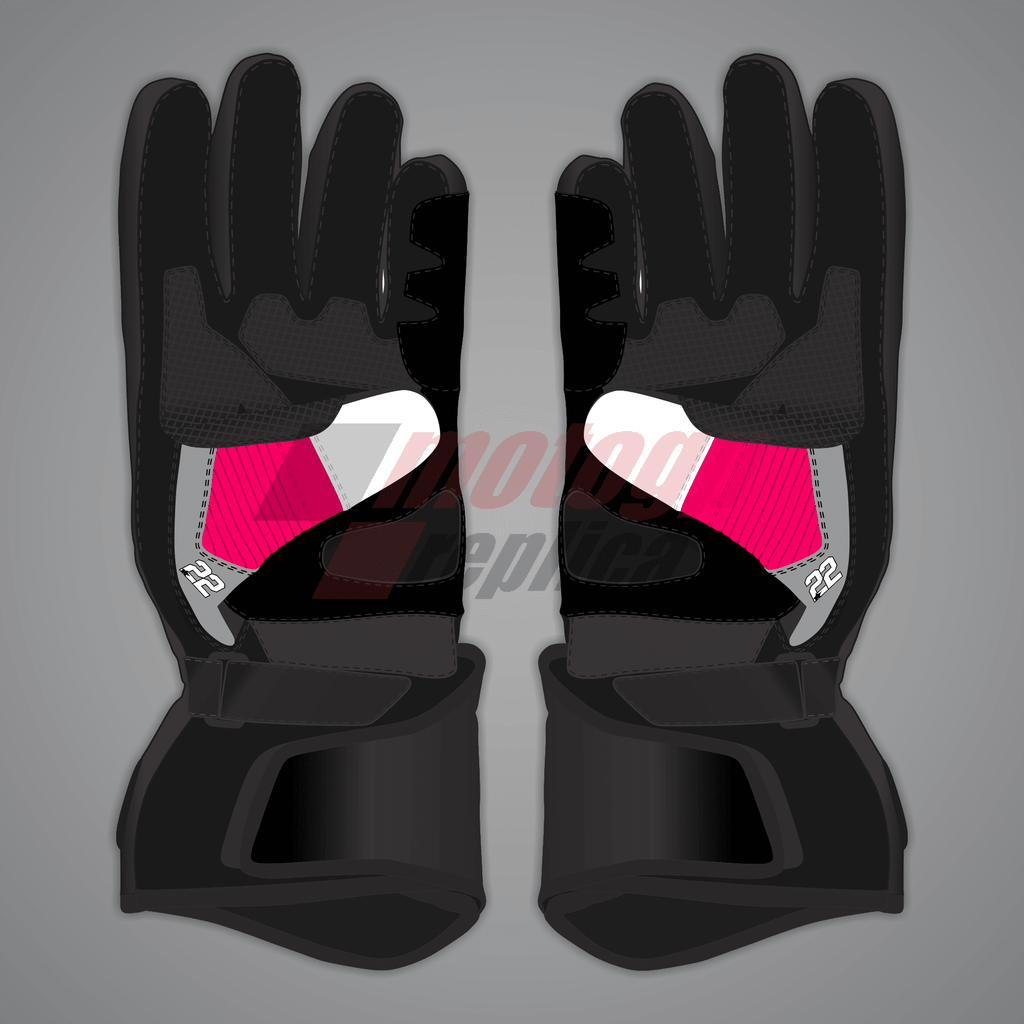 Pink and Black Motorcycle Gloves