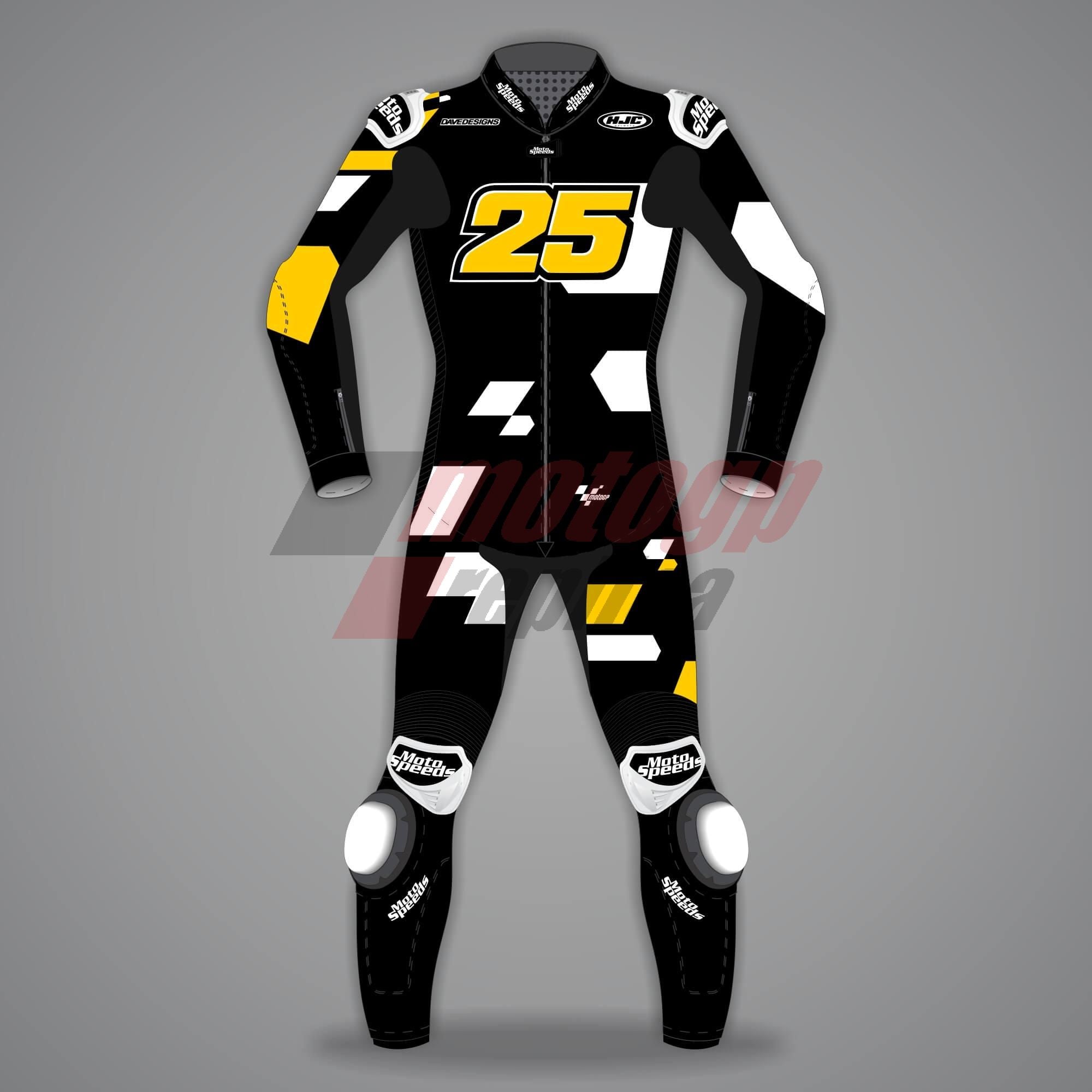 Raul Fernandez Black Motorcycle Suit Aprilia Winter Test 2022
