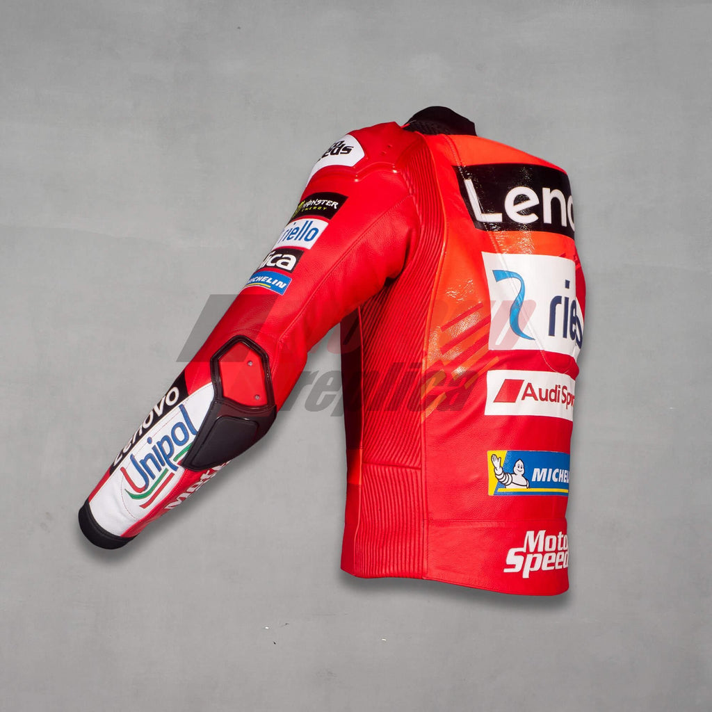 Red Leather Moto Jacket Marc Marquez Ducati MotoGP 2025