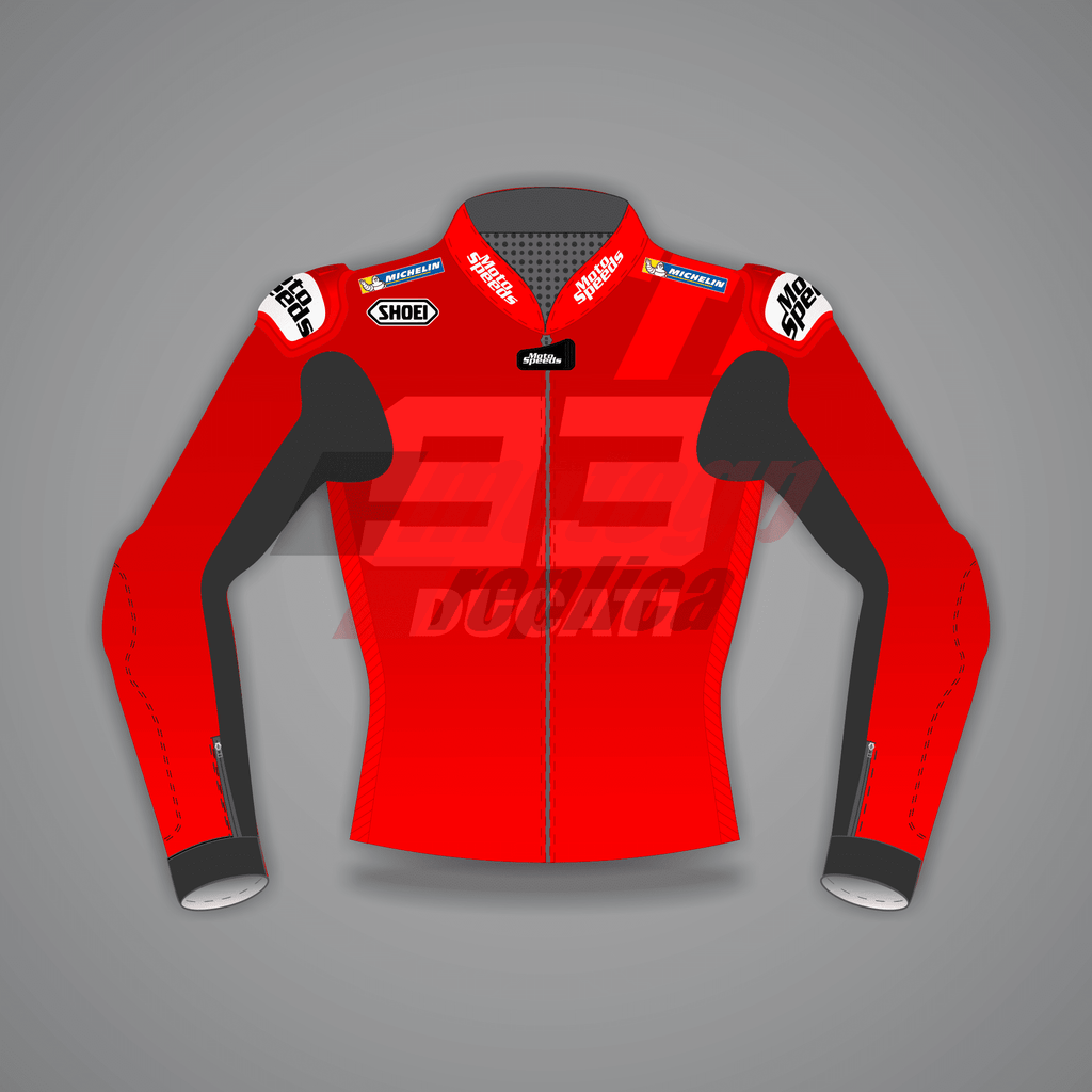 Marc Marquez Red Moto Jacket Winter Test 2024
