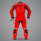 Marc Marquez Red Motorcycle Leathers Winter Test 2024