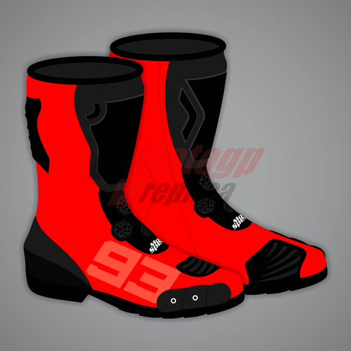 Marc Marquez Red Motorcycle Shoes Winter Test 2024