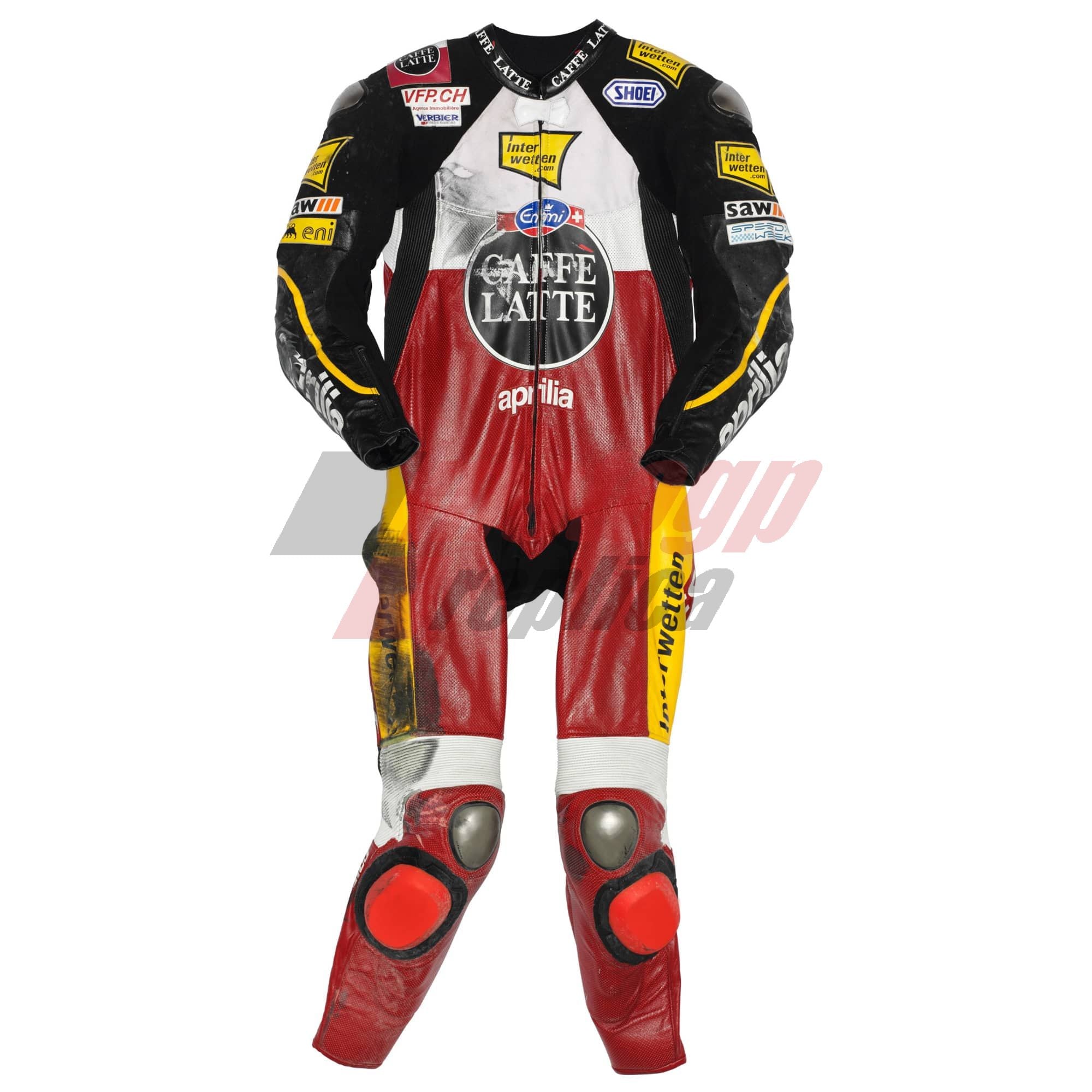 Thomas Luthi black leather suit Aprilia GP 2009