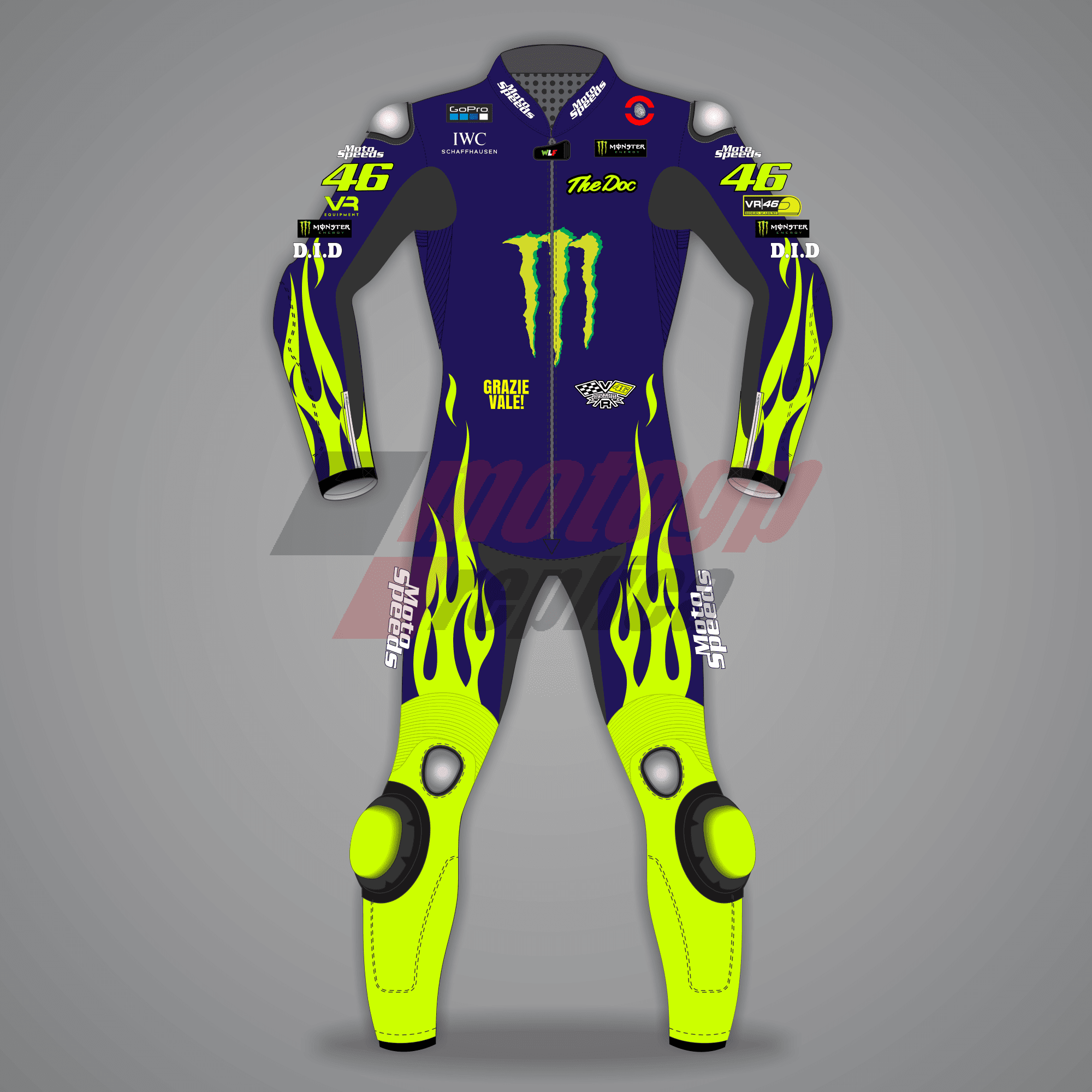 Valentino Rossi Yamaha Blue Motorbike Leathers 2024