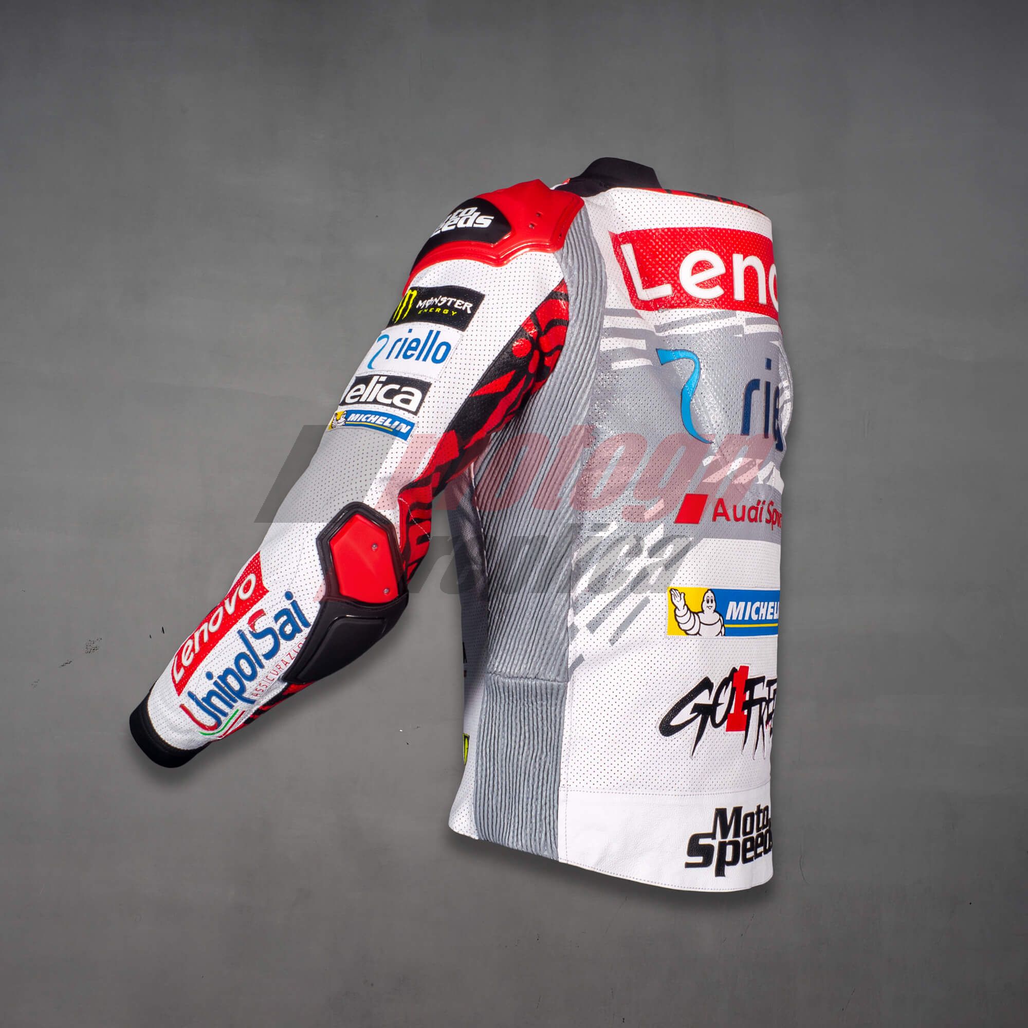 White Leather Moto Jacket Francesco Bagnaia WT 2024