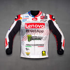 Francesco Bagnaia White Leather Moto Jacket WT 2024