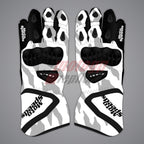 White Moto Gloves