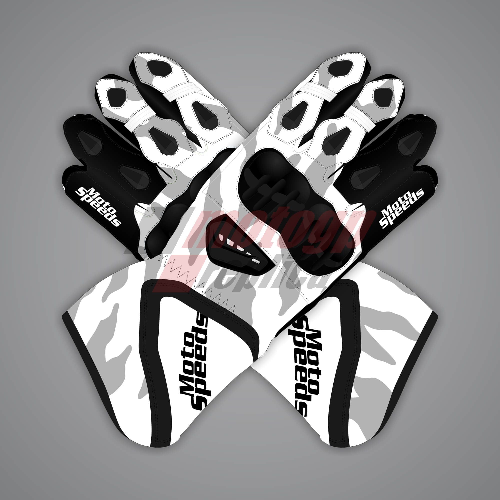 White Moto Gloves Alvaro Bautista SBK 2025 WT