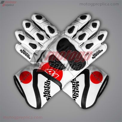 Aleix Espargaro All White Motorcycle Gloves Winter Test 2024
