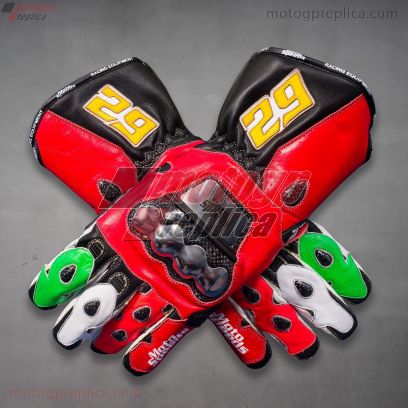 Andrea Iannone Motorcycle Leather Racing Gloves