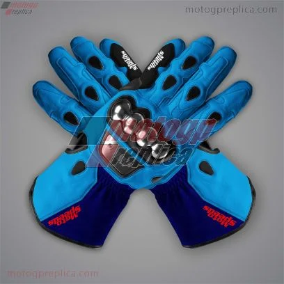 Blue Motorbike Gloves Raul Fernandez MotoGP 2025
