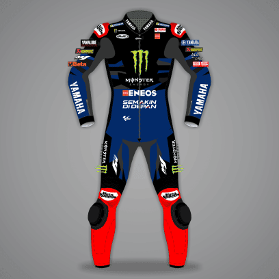 Fabio Quartararo Yamaha Replica MotoGP Racing Suit 2024
