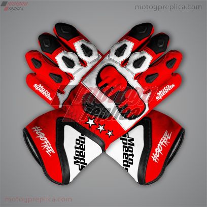 Francesco Bagnaia Leather Biker Gloves British GP 2024