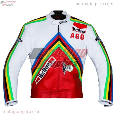 Giacomo Agostini MV Agusta Replica GP 1975 Leather Jacket