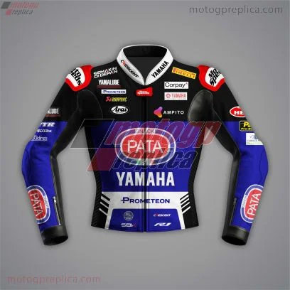 Jonathan Rea Black and Blue Motorcycle Jacket Yamaha Replica WSBK 2024