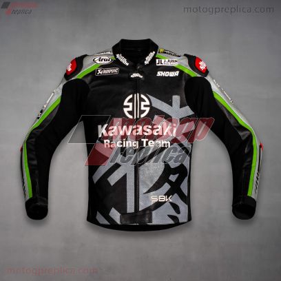 Jonathan Rea Kawasaki Replica Leather Motorcycle Jacket Jerez Test 2022