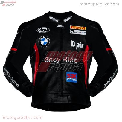 Leon Haslam BMW Replica Motorcycle Jacket Black