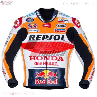 Marc Marquez Honda Replica Repsol MotoGP 2017 Leather Jacket