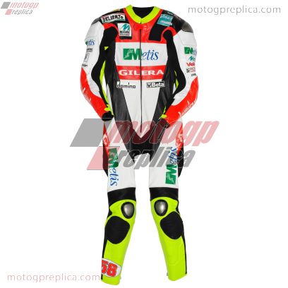 Marco Simoncelli Leather Motorcycle Gear Gilera Replica GP 2008