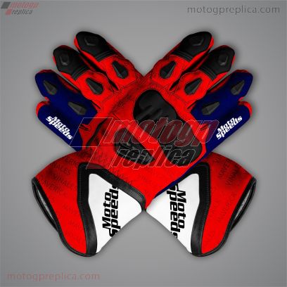 Maverick Vinales Red Biker Gloves MotoGP 2023
