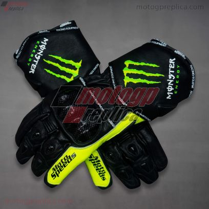 Monster Motorbike Leather Race Gloves