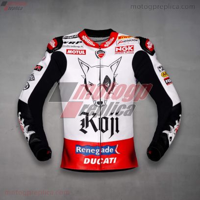 Noriyuki Haga Ducati Replica Retro Leather Jacket WSBK 2004
