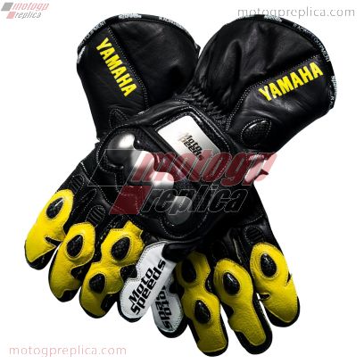Yamaha Replica Racing Leather Motorcycle Gloves Yellow