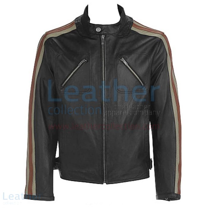 Grab Leather Jacket With Stripes on Sleeves for ¥22,288.00 in Japan ...